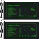 LOCONHA Seedling Heat Mat for Seed Starting,10" x 20.75" Waterproof Heating Pad for Indoor Plants Germination (Black 2 Pack)