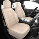 HChengkikz Car Seat Covers, Quilting Leather Seat Cover Two Front Seats, Waterproof Faux Leather Automotive Seat Covers for Cars, Universal Car Interior Fit for Suvs, Trucks, Airbag Compatible (2PCS, N4)