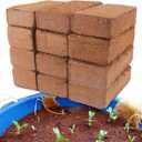 Coco Coir for Organic Coconut Coir- 12 Pack Coco Coir Brick- Coconut Soil with Low EC & PH Balance-Coco Fiber for Herbs& Flowers- High Expansion-Renewable Coco Soil for Planting