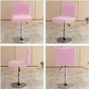 Bar Stools Cover with Back Velvet Barstools Slipcovers Stretch Counter Height Bar Stool Covers Protector Square Swivel Barstool Covers for Kitchen Bar Set of 4 Pink, 14"D x 14"W x 12"H