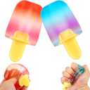2 Pcs Ice Cream Squishy Toys, Summer Squeeze Fidget Toys for Adults Kids Stress Relief Slow Rising Squishies Stocking Stuffers Party Favors Birthday Gifts Class Prizes