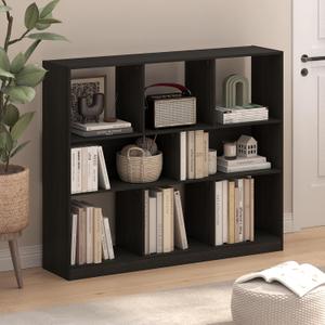 Furinno DALY Book Shelf, 8-Cube Bookshelf, Horizontal Cube Storage Organizer Bookcasde, 10.9 x 47.2 x 39.4, for Living Room, Bedroom, Home Office, Dark Espresso