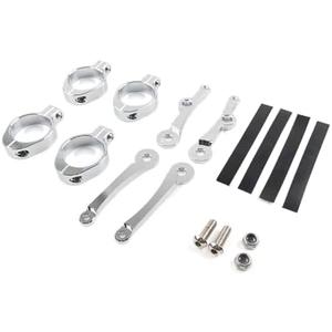 Rbanna1 39/41mm Headlight Mount Turn Light Bracket Relocation Holder Aluminum Silver for HONDA for Yamaha for Suzuki for Kawasaki for Harley Motorcycle