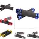 7/ 8" Motorcycle Hand Grips with Bar End Cap, Racing CNC Aluminum & Soft Rubber Handlebar Universal Compatible with Honda CBR1000RR Suzuki GSXR 600 750(Blue)