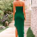 PRETTYGARDEN Womens Spring Cocktail Dresses 2026 Strapless Bodycon Ruffle Elegant Summer Wedding Guest Graduation Midi Dress (S)