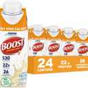 Boost Very High Calorie Very Vanilla Nutritional Drink 22g Protein, 530 Nutrient Rich Calories, 8 Fl Oz (Pack of 24) (EXP 06/16/27)