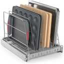 Pull Out Cabinet Organizer for Cutting Board, Cookie Sheet, Baking Sheet, Stainless Steel Sliding Rack for Bakeware & Trays, Heavy-Duty Cutting Board Organizer (12.9 x 16.5 (32.6 x 41.8 cm))