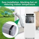 2 Pcs Portable AC Hose Insulation Sleeve, Air Conditioner Hose Cover Wrap, Fits 5" & 5.9" Diameter Exhaust Hose, Easy Installation AC Duct Insulation Wrap, Light Gray