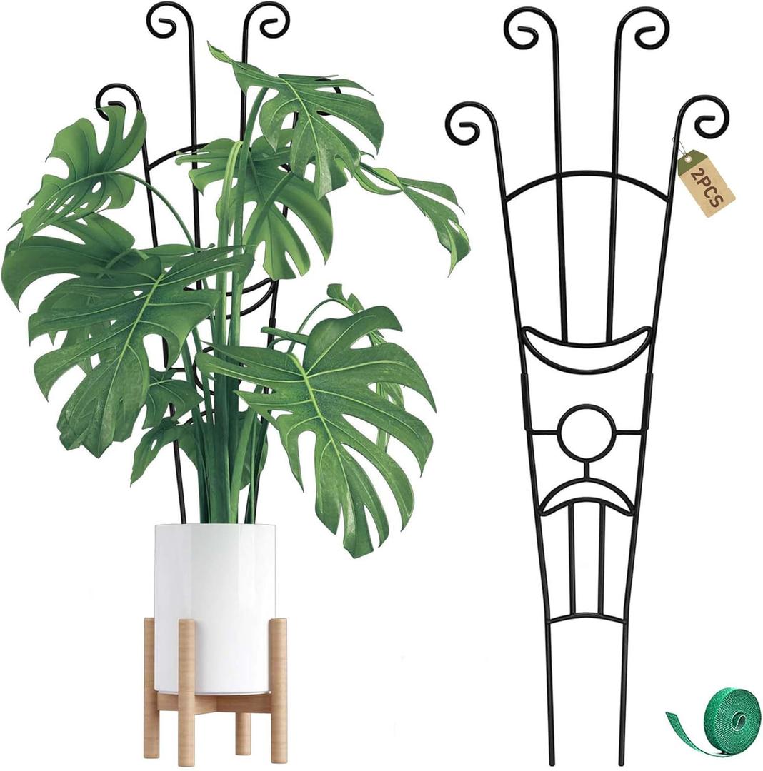 32.6in Monstera Plant Support Stakes for Indoor Plants, Metal Garden Plant Trellis for Climbing Plants, Pothos Vine Snake Climber Support2p