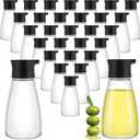 Tanlade 30 Pcs Soy Sauce Dispenser Leakproof Cruet Dispenser Set Small Sauce Bottles Glass Soy Container Oil Dispensing Bottles Seasoning Vinegar Cruet with Lid for Kitchen Cooking, Black