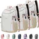 BESMART Travel Backpack for Women & Men, Lightweight Backpacks with USB Charging Port in 3 Size, TSA 13.5/15.6/17.3 inch Laptop Backpack, Casual Hiking Daypack for Camping Weekender Business Outdoor (Medium, Beige)