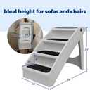 PetSafe CozyUp Folding Dog Stairs, Portable Indoor/Outdoor Pet Steps for Bed, Couch & Car, Grey, 20 Inch