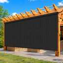 12'W x 8'H Black Outdoor Roller Shade with Crank Wand Patio Shades Roll up, Privacy Protection & UV Blocking for Pergola | Gazebo, 144"W x 96"H