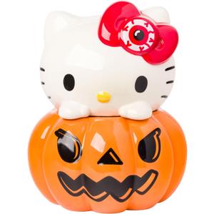 Silver Buffalo Sanrio Hello Kitty Halloween Pumpkin Jack O'Lantern 3D Sculpted Ceramic Cookie Snack Candy Jar (Medium)