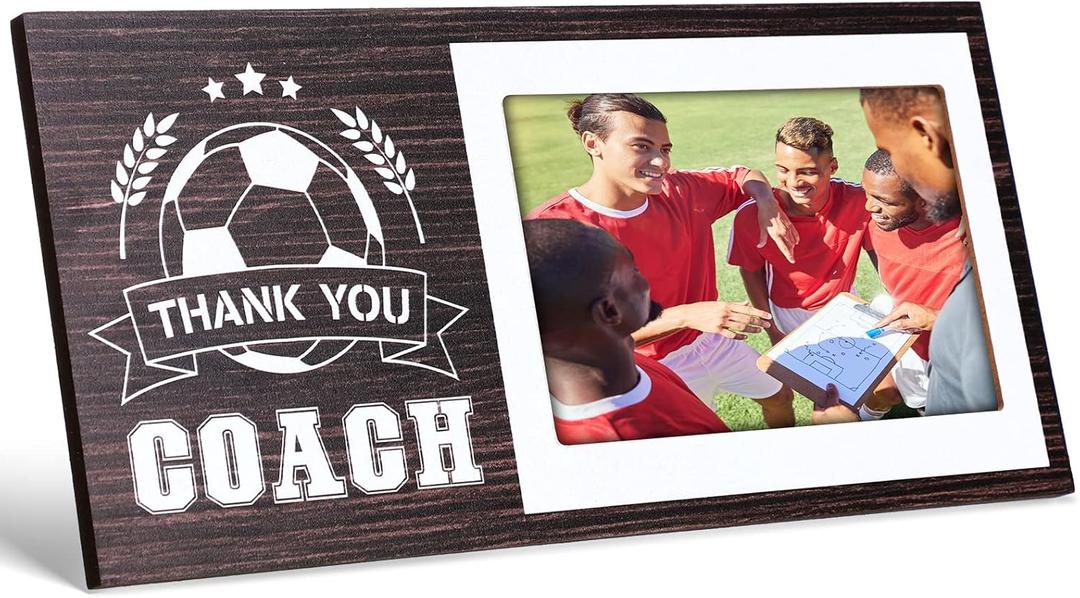 Sumind Sport Graduation Coach Picture Frame Football Softball Baseball Soccer Basketball Volleyball Graduation Photo Frame Thank You Coach Gift 4" x 6"(Soccer)