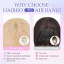 Hairro Clip On Bangs Human Hair Light Blonde Bangs Hair Clip In Bangs 3D Real Hair Topper With Bangs Wispy Air Bangs Hairpieces French Bangs 8 Inches 10g #613