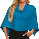 PULI Women Capri Poncho Sweater Slimming Fit Cropped Versatile Shawl Soft Knit Wraps Cowl Neck Short Tops