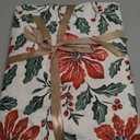 DAUAOTO Cotton Holiday Sheets Set Twin Size Printed Bedding Sets, Up to 14" Deep Mattress, Bedlinen Set Christmas Flower Pattern