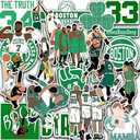 35 PCSBoston American Celtics Stickers Pack Basketball Stickers for Water Bottle, Laptop, Bicycle, Computer, Motorcycle, Travel Case, Car Decal Decoration Sticker 2-2.5 inches