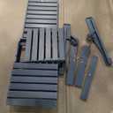 Folding Adirondack Chair with Retractable Ottoman Fire Pit Patio Chair with Pull Out Foot Rest Weather Resistant Lawn Outdoor Lounge Chair with 2 Cup Holder (Navy Blue)