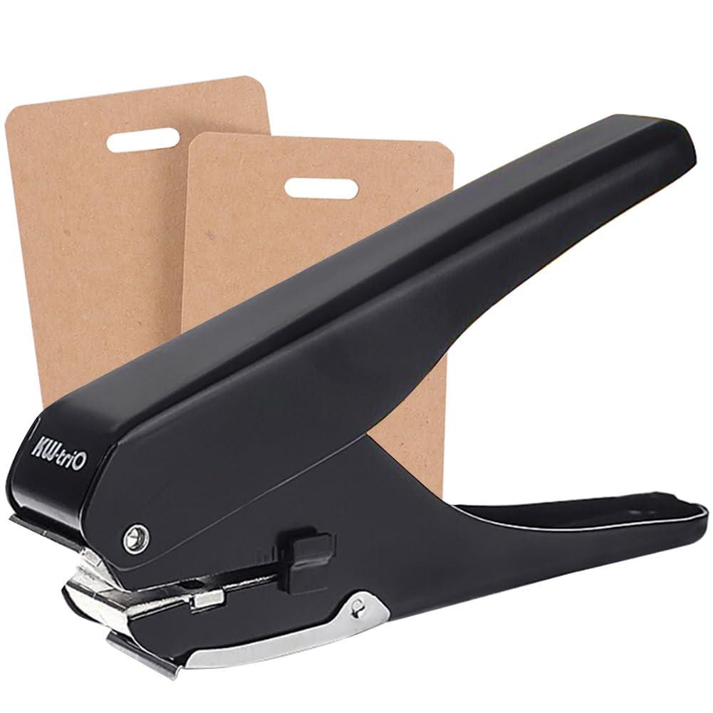 ID Card Slot Punch Badge Slot Hole Puncher Name Tag Punch Hand Held Hole Punch for PVC Cards ID Cards Photo Tag (Black, Slot Punch)