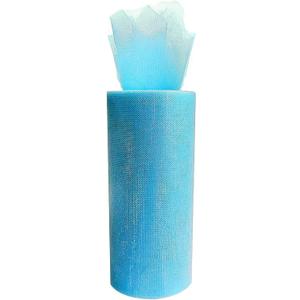 Homeford Glimmer Shiny Tulle Fabric Roll  6-Inch x 25 Yards Spool, Turquoise  Decorative Netting for Crafts, Weddings, Gift Wrapping, and Party Decor