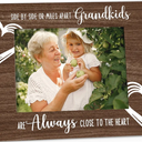 Grandkids Photo Frame Gifts - Grandparents Gifts, Grandma Picture Frame, Side by Side or Miles Apart Grandkids Are Always Close to the Heart Picture Frame for Tabletop or Wall Hanging 5x7