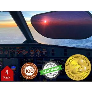 Car Window Shades - Certified 99.79% UVA & 99.95% UVB Sun Protection. Award Winning car Sun Shade for Side Windows. 4 Pack Semi Transparent 20" x 12" - Car Accessories Interior by Kinder Fluff