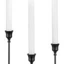 Nuptio 3 Pcs Black Candlestick Holders Taper Candles Holder Candle Stick Holder for Dining Table Halloween Candle Holders for Tapered Candles Decorative Centerpiece for Christmas Party Housewarming
