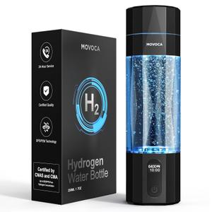 Upgrade Hydrogen Water Bottle, Up to 6400PPB Hydrogen Water Generator -SPE PEM Tech, 7 OZ Food-Grade PC Hydro Water Machine, Health Care Gifts for Husband, Wife, Family, Friends, Travel (Black)