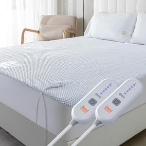 Heated Mattress Pad King - Electric Mattress Pad Cover with Dual Controllers, 5 Heat Settings & 10-Hour Auto Off, Deep Pocket Bed Protector for All Seasons, 78"x80" (White)