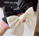 Black Satin Bow Hair Clip for Women, Elegant Large Ribbon Barrette, Fashion Hair Accessory for Party or Daily Wear (Black)