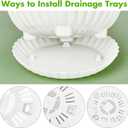 Hanging Planters, 5 Pcs 11" Hanging Pots, White Hanging Flower Pots, Hanging Plant Pots Baskets for Plants with Drainage Trays, Hanging Chains and Ceiling Hooks, Come with Free Garden Tools Set