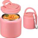 Itslife Soup Thermo for Hot Food Kids 25.5oz Lunch Containers with Buckle Lid Wide Mouth Hot Food Jar Vacuum Insulated Stainless Steel Bento Box Leakproof with Spoon(Pink)