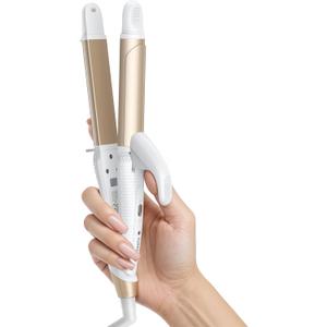 Europe Travel Curling Iron Mini: Dual Voltage Curling Iron for Traveling - Mini Travel Curling Irons 1 Inch with US Plug, Gold 450 for Thick/Coarse Short Hair
