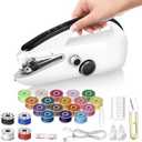 Portable Mini Sewing Machine for Beginners Portable Handheld Sewing Machine with Dual Speed & Power Modes - Quick Stitch for Home Travel DIY Repairs Easy to use