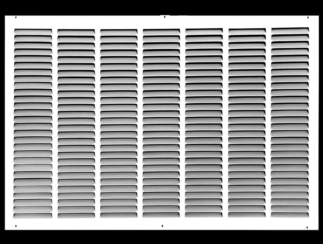 HVAC Premium 36'' x 32'' [Duct Opening] Flat Stamped Steel Return Air Grille - Sidewall and Ceiling - HVAC Vent Duct Cover - White [Outer Dimensions: 37.75''w X 33.75''h]