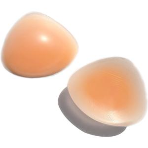 Pair Concave Silicone Breast Form, Triangle Mastectomy Prosthesis Bra Inserts Enhancer Pads (Beige)