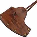 TOURBON Leaher Axe Head Sheath Protect Cover with Leather Adjustable Strap (Vintage Brown)