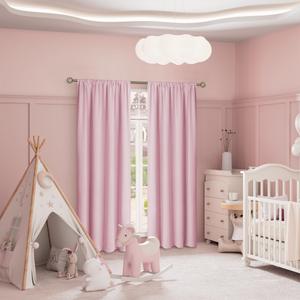 BGment Pink Blackout Curtains for Bedroom 63 Inch Length 2 Panels Set, Thermal Insulated Bedroom Curtains Soundproof Kids Nursery Window Curtain Drapes, Each Grommet Curtains 52 Inch Wide
