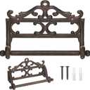 1pcs Vintage Iron Toilet Paper Roll Holder Cast Rustic Wall Tissue Holder Wall Mounted Roll Paper Decor for Kitchen and Bathroom European Vintage Design (Classic)