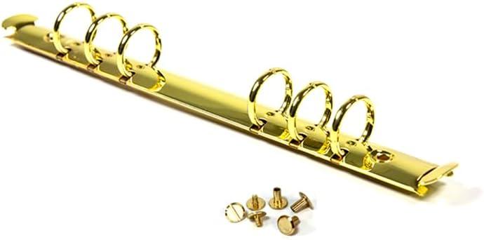 1Pcs Metal A5 Notebook 20mm 6-Hole Ring Binder Mechanisms Replacement Kit for Binder Planners Loose Leaf Binding Spines Combs for Personal Organizers Planners,Golden