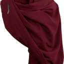 VZQI Medieval Cloak with Hood Men Apocalyptic Shawl Renaissance Costume Retro Shemagh Accessories (One Size, Red)