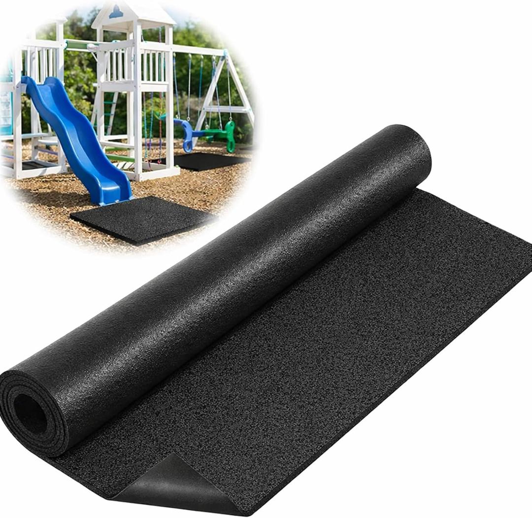 Nuanchu Playground Rubber Mat 48"x48", Heavy Duty Swing Set Mat, Shock Absorbing Landing Pad, Non Slip Outdoor Safety for Playground, Backyard Playset