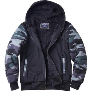 Gary Com Heavyweight Sherpa Hoodies for Men, Thick Fleece Lined Full Zip Up Winter Warm Sweatshirts Work Jackets, 4XL