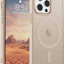 SUPFINE Magnetic for iPhone 14 Pro Case(Compatible with MagSafe)(Military Grade Drop Protection) Slim Translucent Matte Shockproof with Anti-Fingerprint Phone Case,Desert Gold