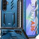 FNTCASE for Samsung Galaxy A36-5G Case: for Galaxy A56-5G Case Military Grade Drop Proof Protection Mobile Cover with Kickstand | Textured Rugged Shockproof TPU | Protective Sturdy Phone Case - Blue