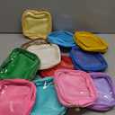 Kacctyen 12 Pcs Mini Makeup Bag Nylon Small Pouch for Purse Mini Square Nylon Pouch with Zipper Small Cosmetic Travel Makeup Bag Purse Organizer for Women (Bright Color,Translucent)