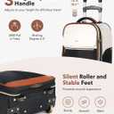 Rolling Backpack for Women, Large Travel Backpack with Wheels Carry on Flight Approved, 15.6 Inch Laptop Wheeled Roller Bag Suitcase for Work Bussiness Weekender (Beige, M Underseat Size)