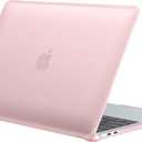 BlueSwan Anti-Cracking Hard Shell Case Compatible with MacBook Air 13 inch, M1 Chip 2018-2021 Model A2337 A2179 A1932, Anti-Fingerprint Soft TPU Bumper, Frosted Cute Pink